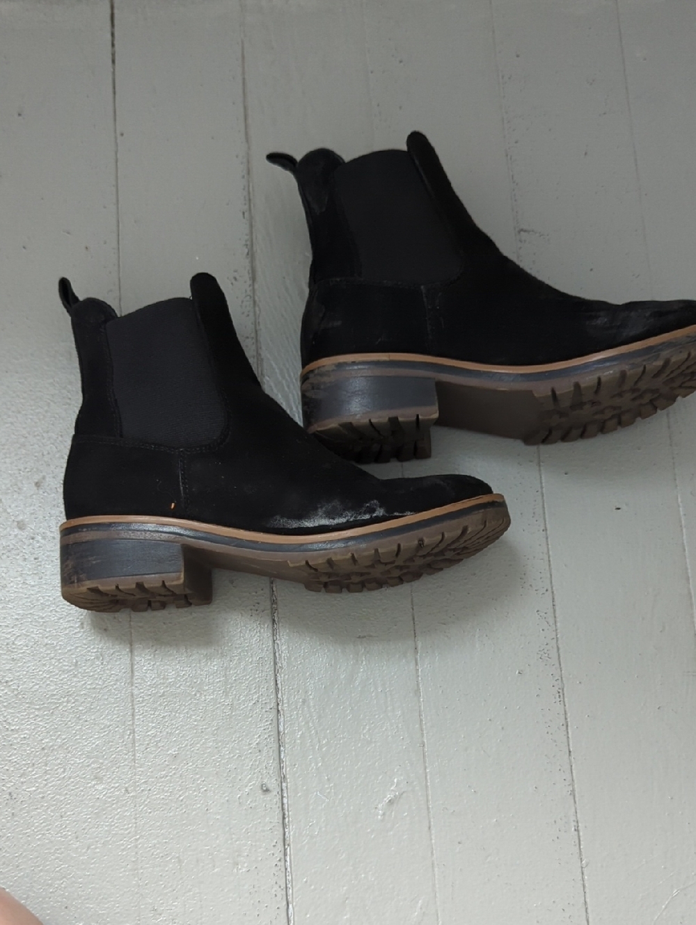 Black Chelsea Lug Sole Ankle Boots